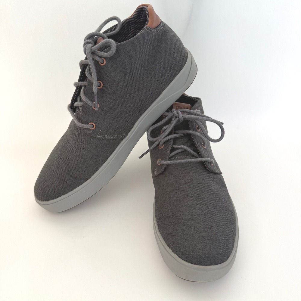 OluKai Nana Hele Men's Chukka Boots Size 10.5 Gray Canvas Lace Up Casual - Picture 9 of 12
